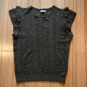 Ulla Johnson 100% Cashmere Pull Over sweater w/ flutter sleeve